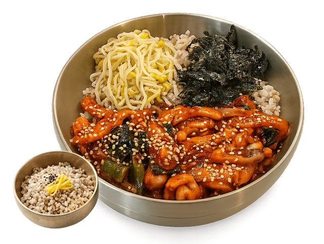 유월의 보리 밥상메뉴 辛낙지덮밥&미니보리밥