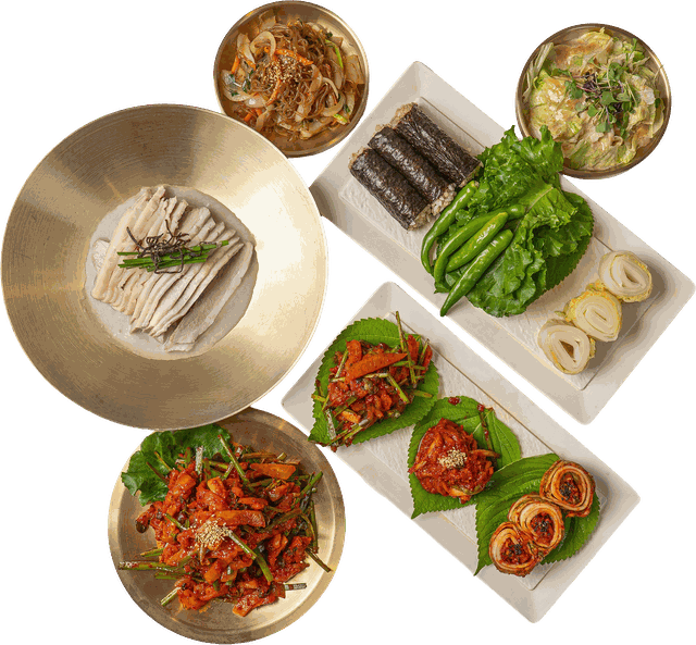 유월의 보리 한상보쌈 + 오징어 초무침