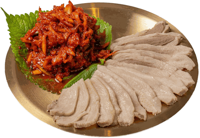 유월의 보리 접시보쌈 + 오징어 초무침